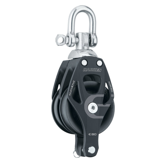 Harken 80 mm Aluminum Element Double Block - Swivel, Becket - 6297