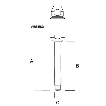 Sta-Lok Stud for 1" Wire, 1-3/8" Thread - SLST3244