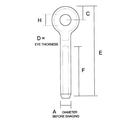 Swage Marine  Eye, 7/16" Wire, 49/64" Pin - SWME1424-4