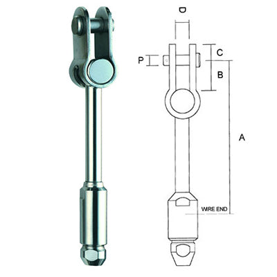 STA-LOK Long Toggle Fork for 5/32" Wire, 5/16" Pin - SLTFL0510