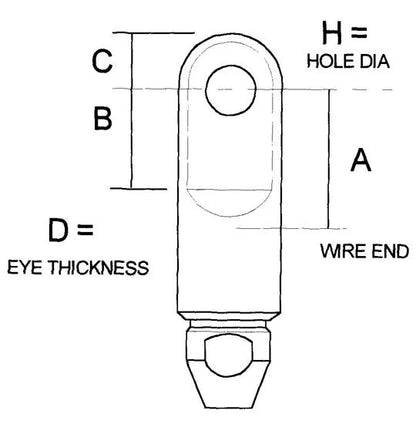 Sta-Lok Eye Terminal for 3/16" Wire, 3/8" Pin - SLEY0612