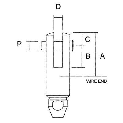 Sta-Lok Fixed Fork for 3/8" Wire, 5/8" Pin - SLFK1220